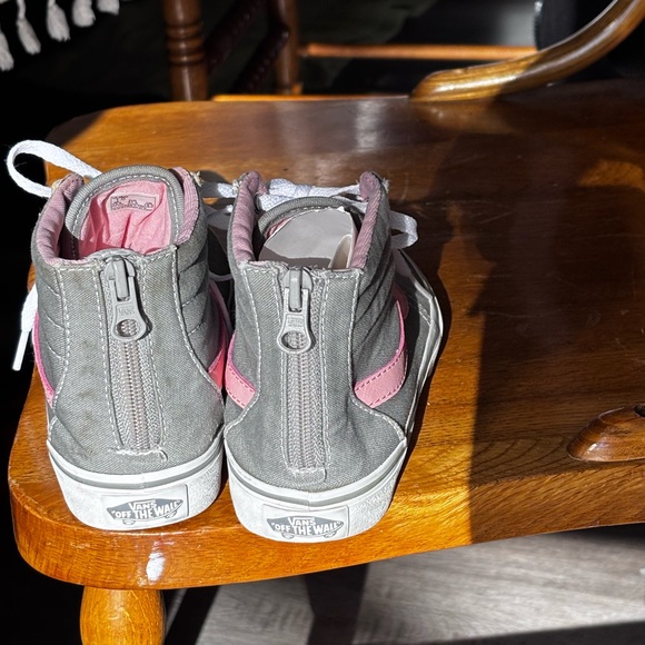 Girls Vans High Top shoes sneakers sz 1 Barbie core Pink Grey - Picture 6 of 7